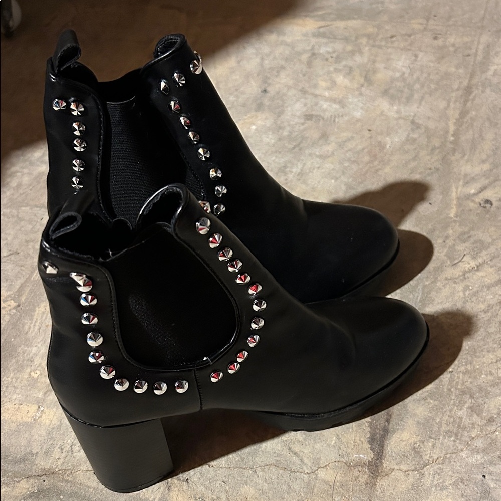Black Studded Ankle Boots